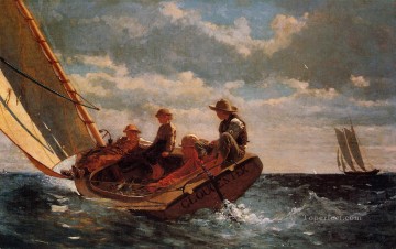  air Oil Painting - Breezing Up aka A Fair Wind Realism marine painter Winslow Homer